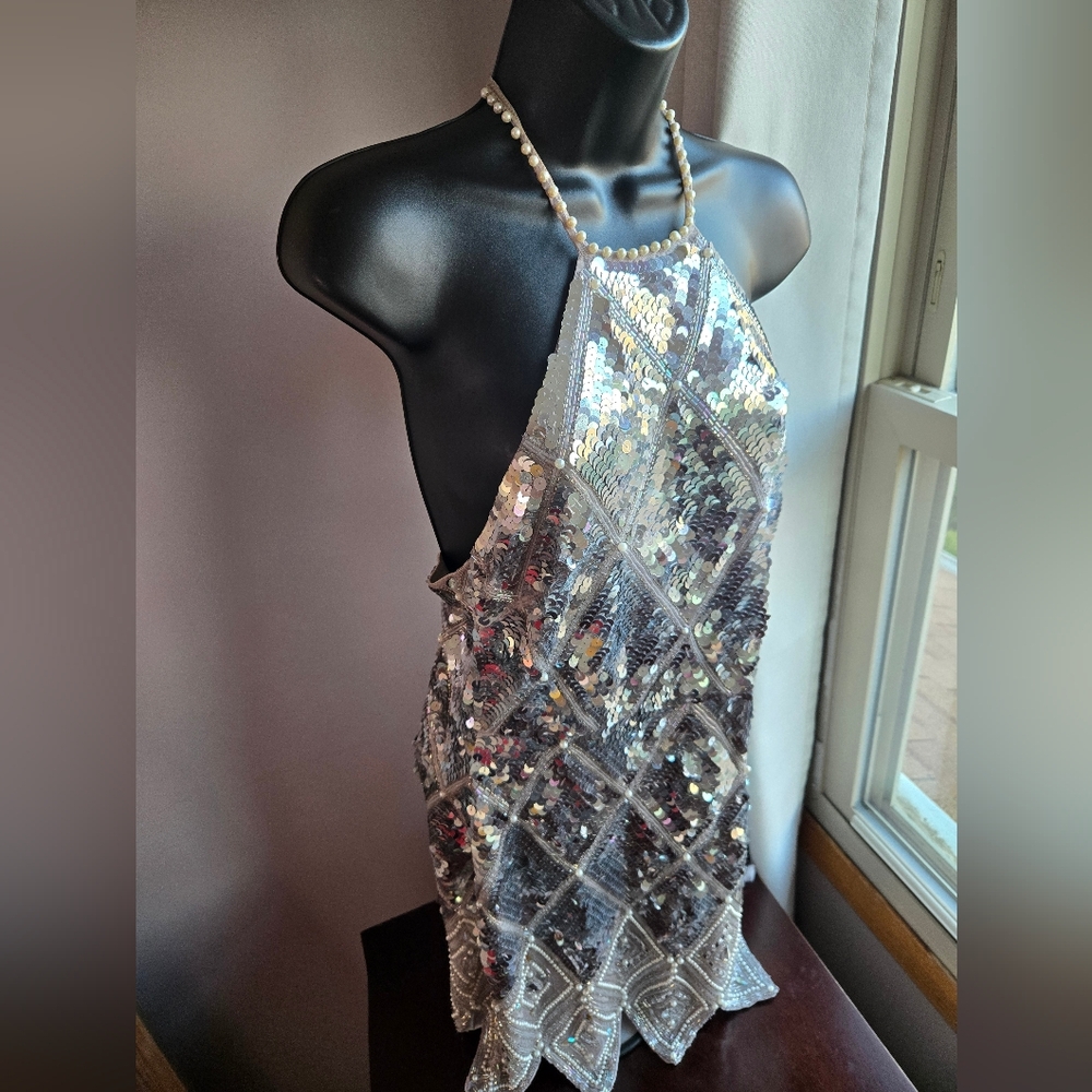 ​✨ ASOS EDITION Pearl & Sequin Embellished Halter Mini Dress ✨